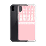 Pali Half Wing Keffiyeh iPhone Case - Pink-Phone Case-Description What's not to like about the keffiyeh (also spelled kufiya) pattern? The iconic keffiyeh wing pattern is beautifully displayed in this case with the band moving across repeating "Palestine" in Arabic as an added bonus. Rep Pali with this case and match it with our hoodie! Protect your phone from scratches, dust, oil, and dirt. This case has a solid back and flexible sides that make it easy to take on and off, with precisely aligne