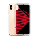 Falastine Wings iPhone Case - Red-Phone Case-Description Protect your phone from scratches, dust, oil, and dirt with this unique case. It has a solid back and flexible sides that make it easy to take on and off, with precisely aligned port openings. Pronounced "Falastine" this case simply translates to "Palestine". Coupled with the keffiyeh (also spelled kufiya) wing pattern this case lets those know what you represent. Details • BPA free Hybrid Thermoplastic Polyurethane (TPU) and Polycarbonate