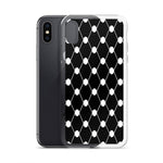 Simple Keffiyeh iPhone Case-Phone Case-Description Adorn a piece of the iconic keffiyeh (also spelled kufiya) pattern while protecting your phone from scratches, dust, oil, and dirt with this Simple Keffiyeh case. It has a solid back and flexible sides that make it easy to take on and off, with precisely aligned port openings. Details • BPA free Hybrid Thermoplastic Polyurethane (TPU) and Polycarbonate (PC) material• Solid polycarbonate back• Flexible, see-through polyurethane sides• .5 mm raise