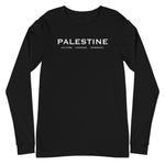 Palestine Pillars Long Sleeve Tee-Long Sleeve Tee-Description Palestine can be described and held together in 3 words. Culture. Courage. Strength. These are the words Palestinians embody and is what keep the fabric of Palestine alive and lifted up. Let people know the power of Palestinians with this tee! Quality You have to put this shirt on to believe the Premium quality. This shirt feels supremely soft and comfortable. Pair it with your favorite jeans, and layer it with a button-up shirt, a zi