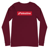 Pali Subreme Long Sleeve Tee-Long Sleeve Tee-Description The most Supreme thing about this shirt is that it reps Palestine in iconic style. Quality You have to put this shirt on to believe the Premium quality. This shirt feels supremely soft and comfortable. Pair it with your favorite jeans, and layer it with a button-up shirt, a zip-up hoodie, or a jacket for a range of looks while keeping warm. Features • 100% combed and ring-spun cotton• Retail fit• Crew neck cover-stitched collar• 2'' ribbed