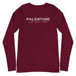 Palestine Pillars Long Sleeve Tee-Long Sleeve Tee-Description Palestine can be described and held together in 3 words. Culture. Courage. Strength. These are the words Palestinians embody and is what keep the fabric of Palestine alive and lifted up. Let people know the power of Palestinians with this tee! Quality You have to put this shirt on to believe the Premium quality. This shirt feels supremely soft and comfortable. Pair it with your favorite jeans, and layer it with a button-up shirt, a zi