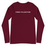 Free Palestine Long Sleeve Tee-Long Sleeve Tee-Description Free Palestine. Period. Make your stance known in plain English and minimalistic style with this long sleeve tee. Quality You have to put this shirt on to believe the Premium quality. This shirt feels supremely soft and comfortable. Pair it with your favorite jeans, and layer it with a button-up shirt, a zip-up hoodie, or a jacket for a range of looks while keeping warm. Features • 100% combed and ring-spun cotton• Retail fit• Crew neck 