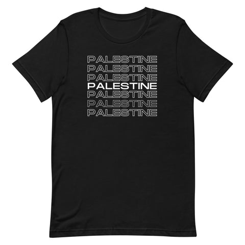 Palestine On Repeat T-Shirt-T-Shirt-Description Say it again and again. Palestine! Quality You have to put this shirt on to believe the Premium T-Shirt quality. This shirt feels supremely soft and lightweight, with the right amount of stretch. It's comfortable and flattering for both men and women! Features • 100% combed and ring-spun cotton (Heather colors contain polyester)• Fabric weight: 4.2 oz (142 g/m2)• Pre-shrunk fabric• Shoulder-to-shoulder taping• Side-seamed Size Guide Fits true to si