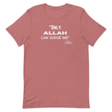 Only Allah Can Judge Me T-Shirt-T-Shirt-Description We all know how the song goes. This is the Arab twist. RIP 2Pac. Quality You have to put this shirt on to believe the Premium T-Shirt quality. This shirt feels supremely soft and lightweight, with the right amount of stretch. It's comfortable and flattering for both men and women! Features • 100% combed and ring-spun cotton (Heather colors contain polyester)• Fabric weight: 4.2 oz (142 g/m2)• Pre-shrunk fabric• Shoulder-to-shoulder taping• Side